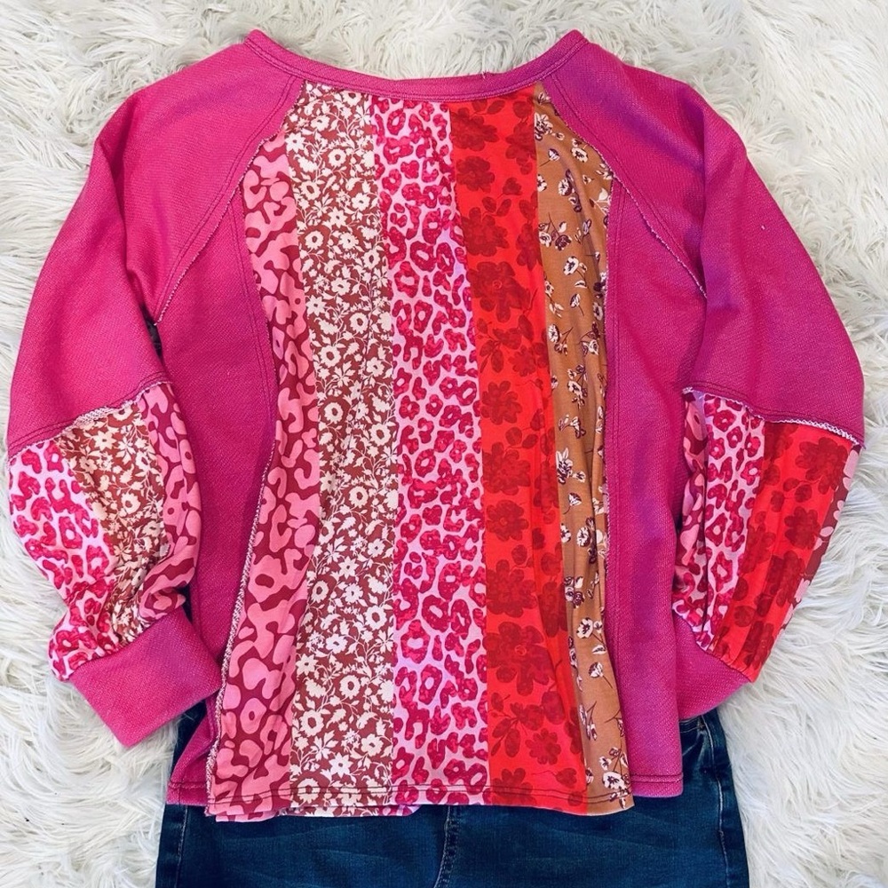 BiBi Women's Multicolor Patchwork Sweatshirt